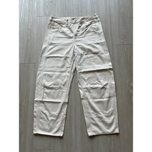 J Crew Lasso Barrel Jeans Womens 31 Tall Ecru Wash FLAWS